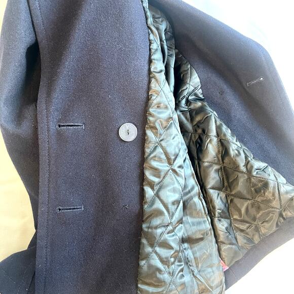 American Eagle Navy Blue Wool Blend Military Peacoat Jacket Womens S - Picture 9 of 10